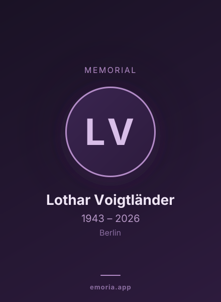 Memorial portrait of Lothar Voigtländer