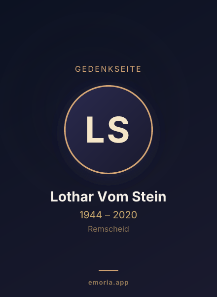 Gedenkportrait von Lothar Vom Stein