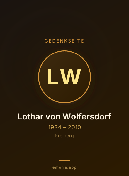 Gedenkportrait von Lothar von Wolfersdorf
