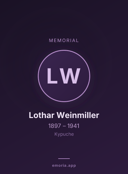 Memorial portrait of Lothar Weinmiller