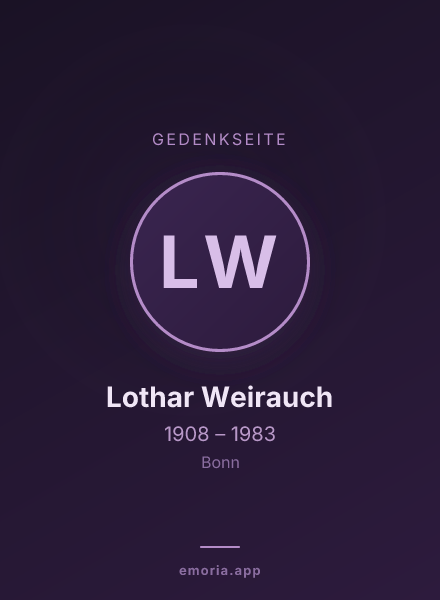 Gedenkportrait von Lothar Weirauch