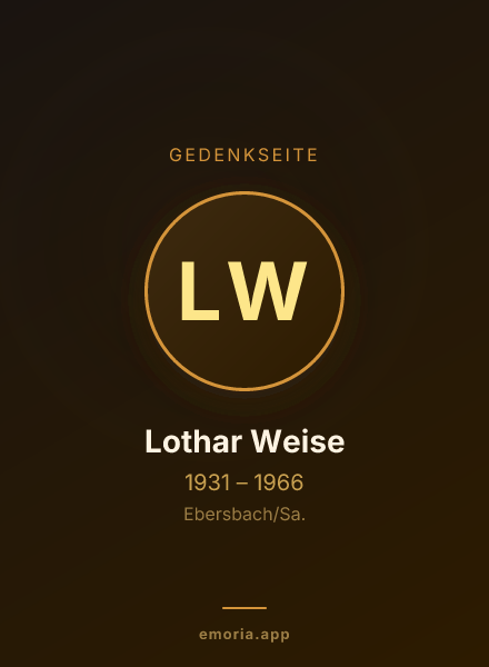 Gedenkportrait von Lothar Weise