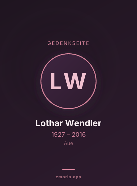Gedenkportrait von Lothar Wendler