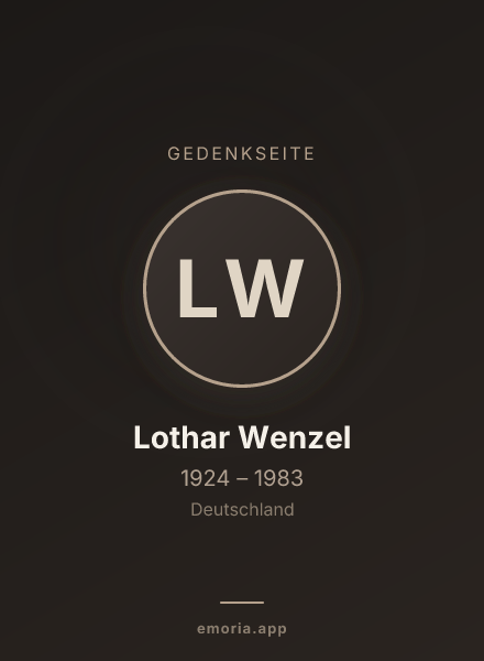 Gedenkportrait von Lothar Wenzel