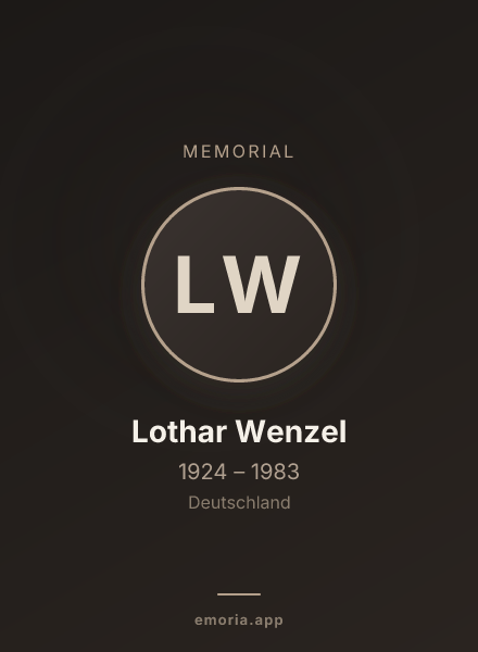 Memorial portrait of Lothar Wenzel