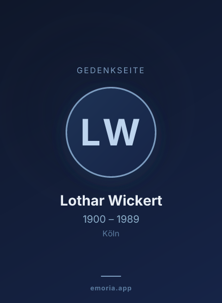 Gedenkportrait von Lothar Wickert