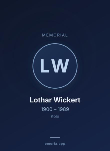 Memorial portrait of Lothar Wickert