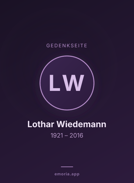 Gedenkportrait von Lothar Wiedemann