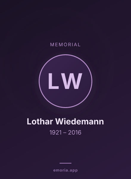Memorial portrait of Lothar Wiedemann