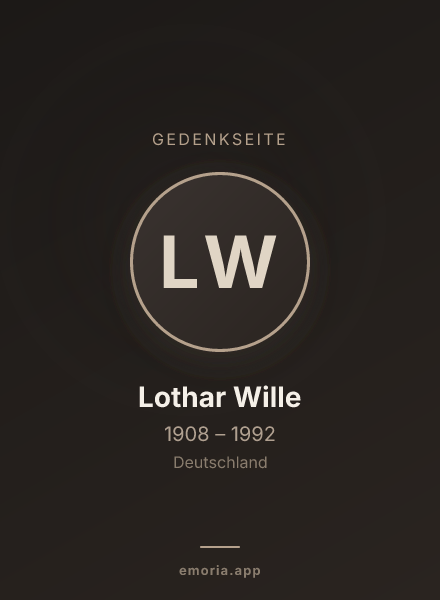 Gedenkportrait von Lothar Wille