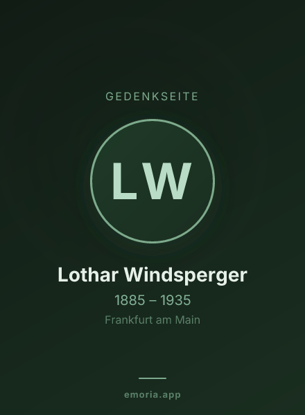 Gedenkportrait von Lothar Windsperger