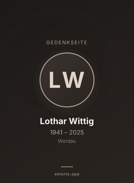Gedenkportrait von Lothar Wittig