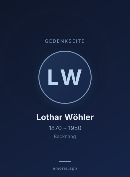 Gedenkportrait von Lothar Wöhler