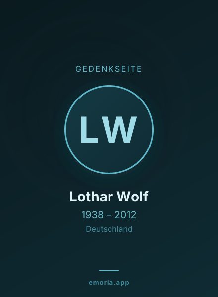 Gedenkportrait von Lothar Wolf