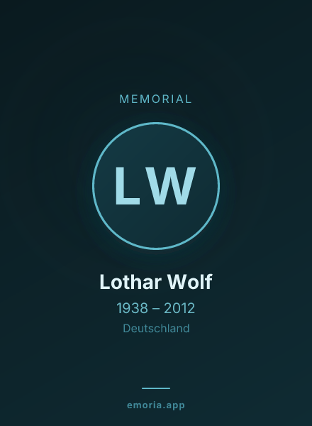 Memorial portrait of Lothar Wolf