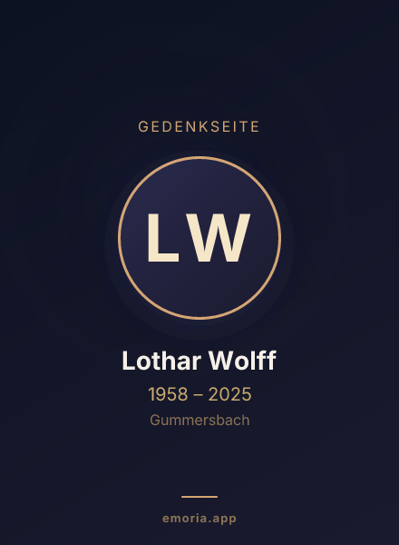 Gedenkportrait von Lothar Wolff