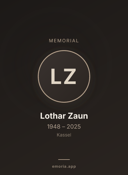 Memorial portrait of Lothar Zaun