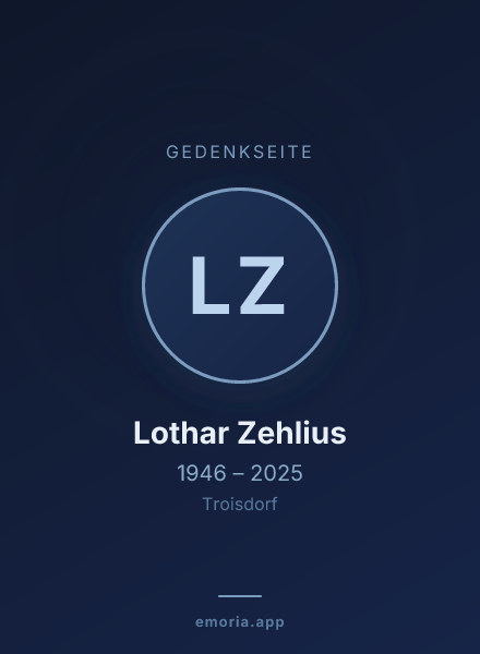 Gedenkportrait von Lothar Zehlius
