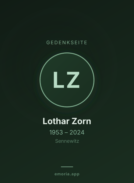Gedenkportrait von Lothar Zorn