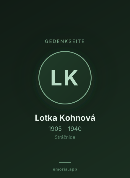 Gedenkportrait von Lotka Kohnová