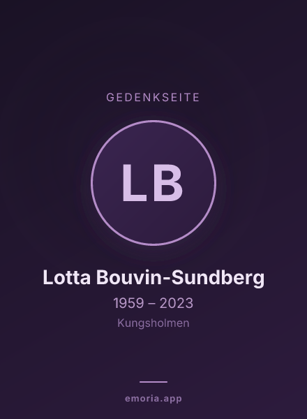 Gedenkportrait von Lotta Bouvin-Sundberg