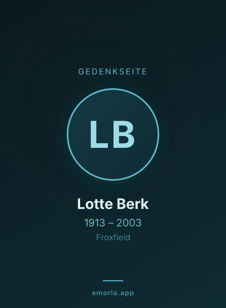 Gedenkportrait von Lotte Berk