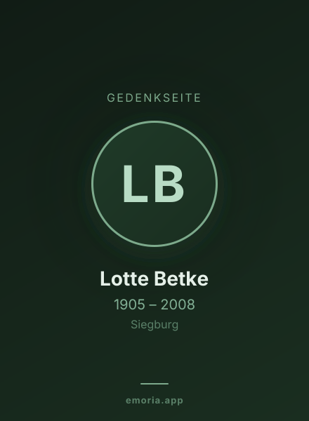 Gedenkportrait von Lotte Betke