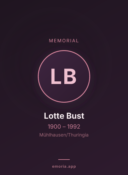 Memorial portrait of Lotte Bust