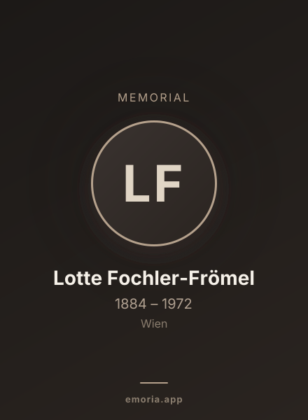Memorial portrait of Lotte Fochler-Frömel