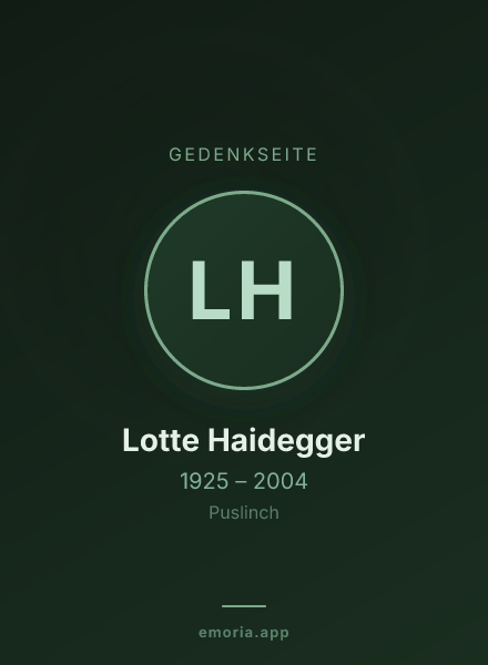 Gedenkportrait von Lotte Haidegger