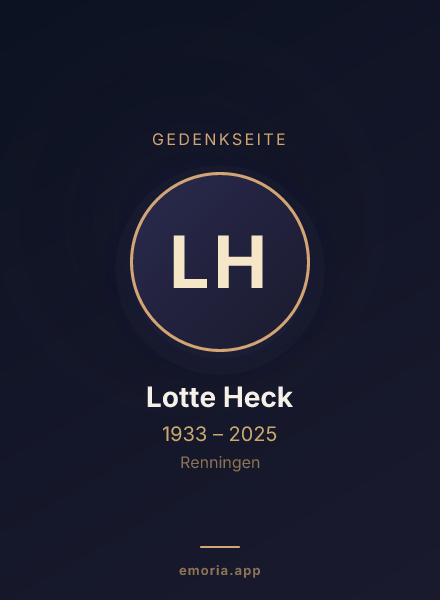 Gedenkportrait von Lotte Heck