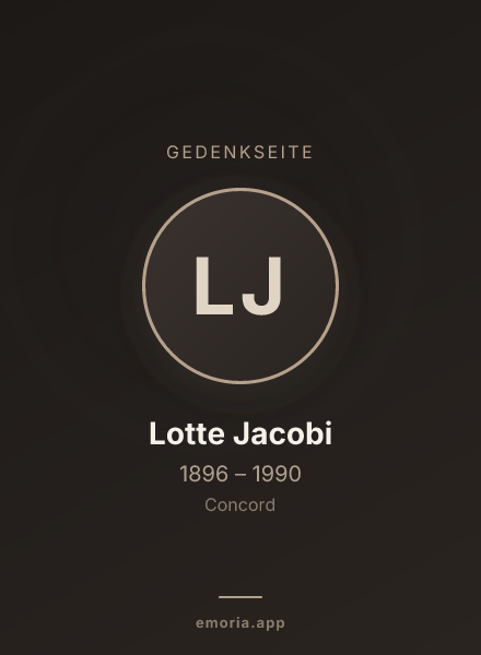 Gedenkportrait von Lotte Jacobi