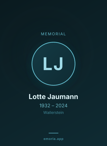 Memorial portrait of Lotte Jaumann