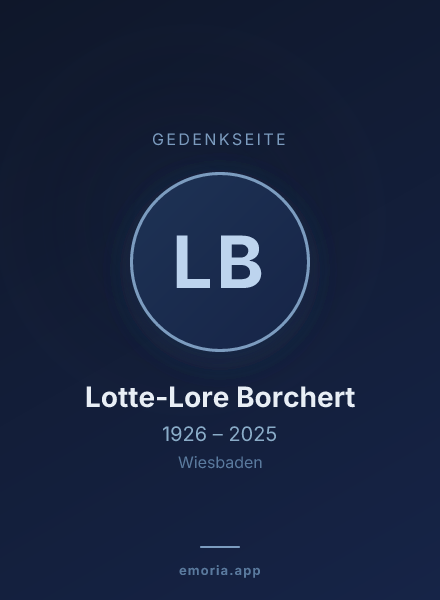 Gedenkportrait von Lotte-Lore Borchert