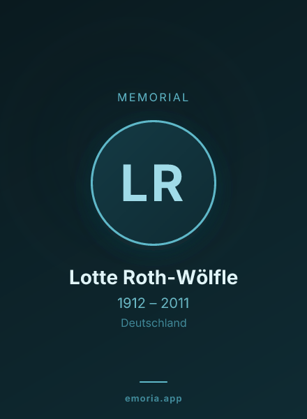 Memorial portrait of Lotte Roth-Wölfle