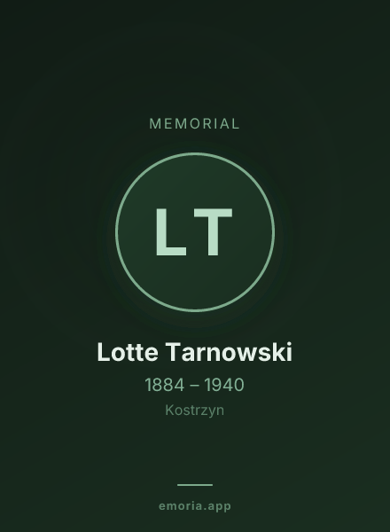 Memorial portrait of Lotte Tarnowski