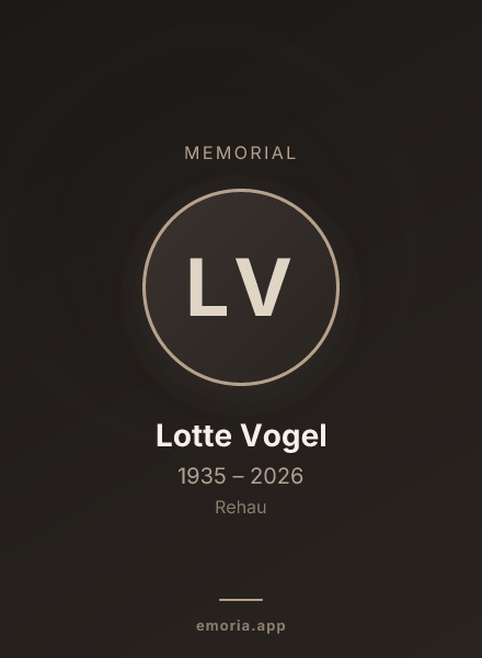 Memorial portrait of Lotte Vogel