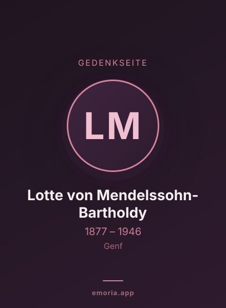 Gedenkportrait von Lotte von Mendelssohn-Bartholdy