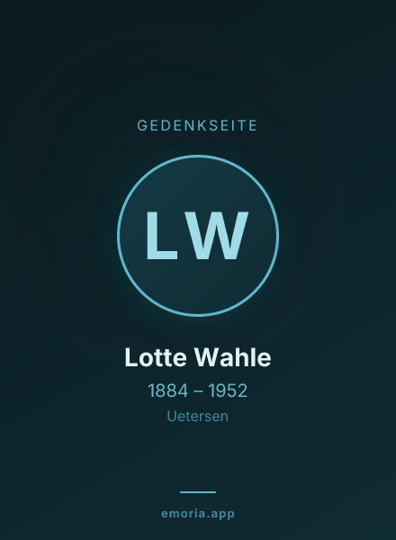 Gedenkportrait von Lotte Wahle