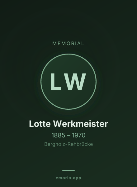 Memorial portrait of Lotte Werkmeister