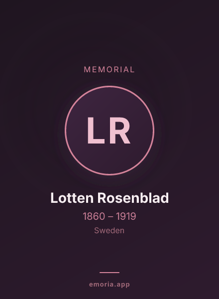 Memorial portrait of Lotten Rosenblad