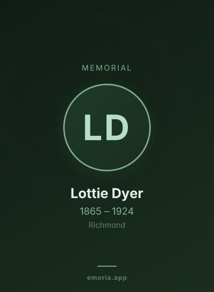 Memorial portrait of Lottie Dyer