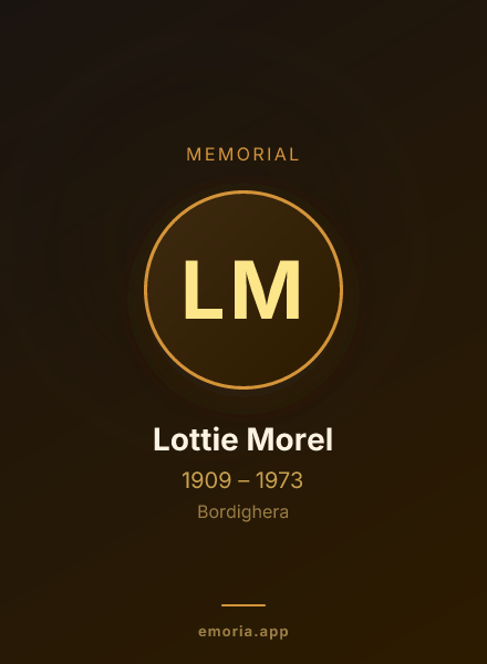 Memorial portrait of Lottie Morel