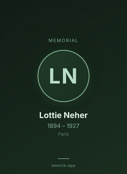 Memorial portrait of Lottie Neher
