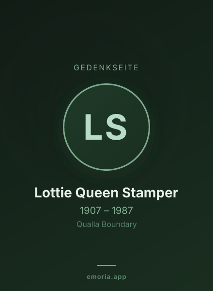 Gedenkportrait von Lottie Queen Stamper