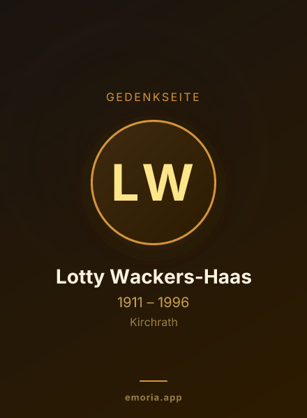 Gedenkportrait von Lotty Wackers-Haas