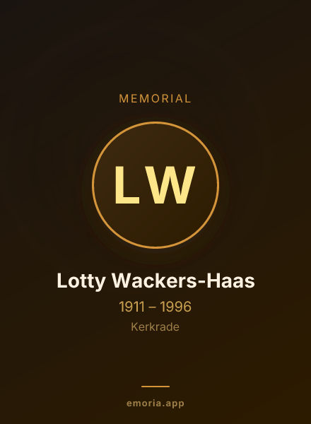 Memorial portrait of Lotty Wackers-Haas