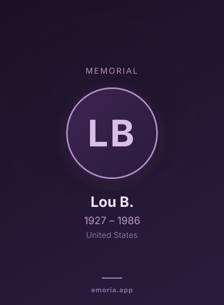 Memorial portrait of Lou B.