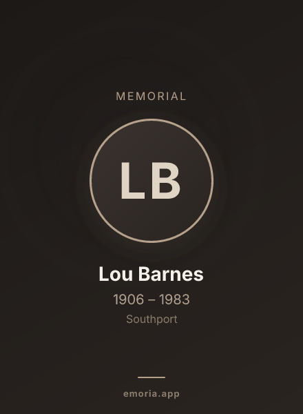 Memorial portrait of Lou Barnes