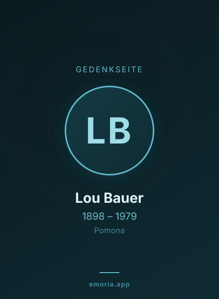 Gedenkportrait von Lou Bauer
